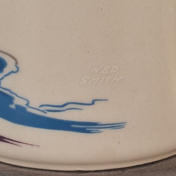 Vintage NED SMITH Game Birds Water Fowl Coffee Mug Set of 4 Made In USA Cabin - Picture 4 of 16